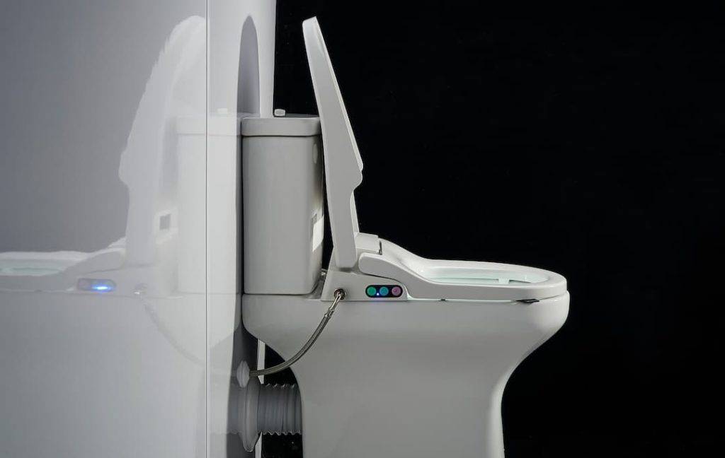 side view of a bidet toilet